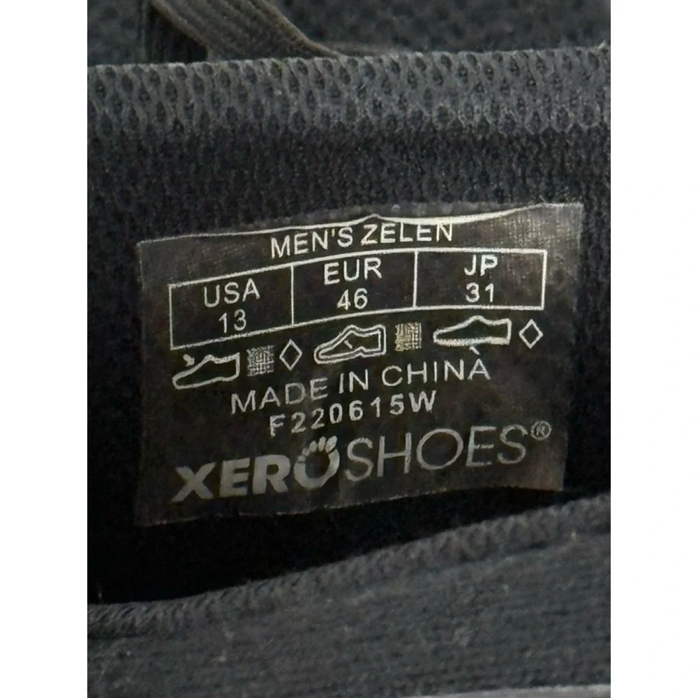 Xero Shoes Zelen Mens US 13 Zero Drop Running Shoes Black Athletic Performance